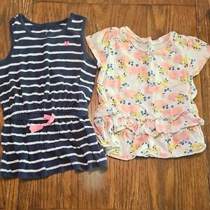 Striped Navy and Floral Kids Tops Set